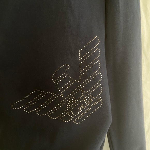 Emporio Armani EA7 Sweatshirt Hoodie Man Blue Size Medium - Picture 7 of 16